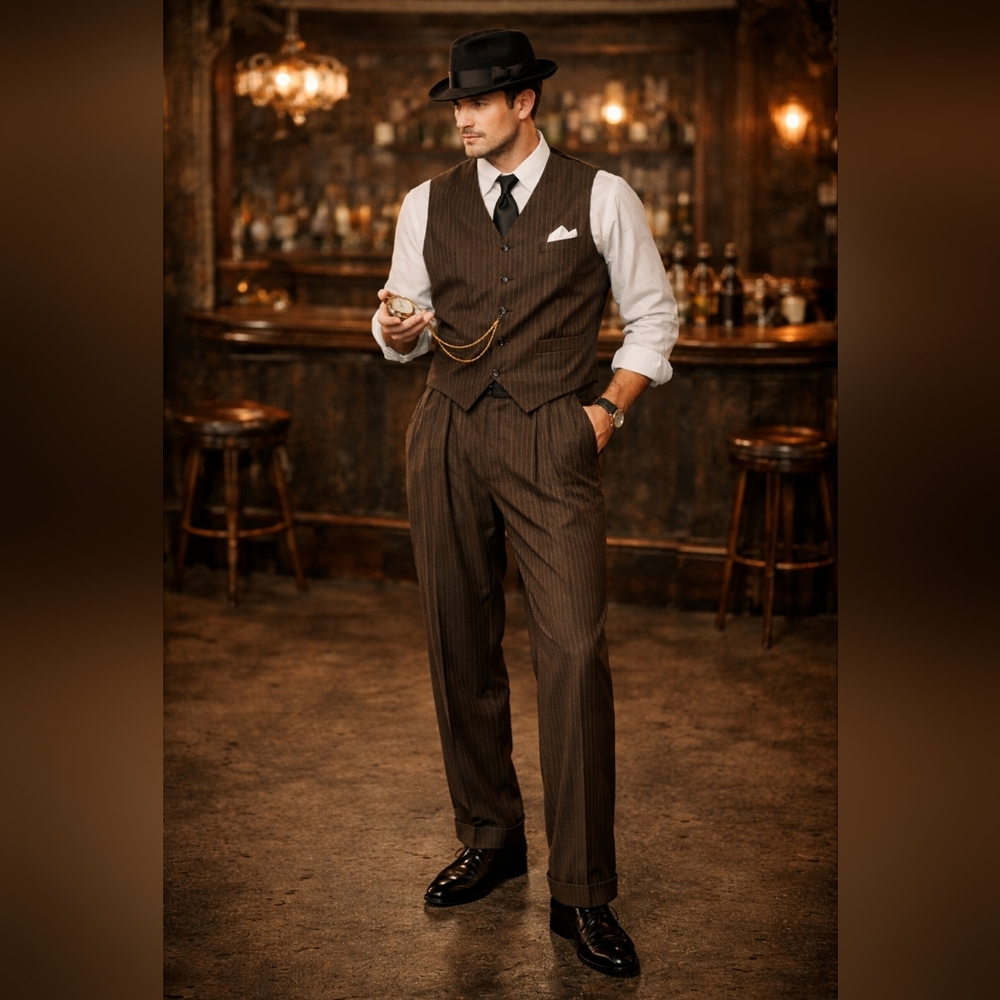 Gatsby-Inspired Pinstripe Power Pantsuit
